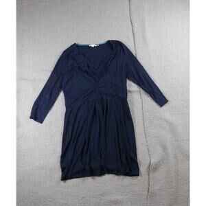 Boden Dress 12 Blue Marion Jersey Stretch V Neck Long Sleeve Pullover
